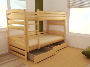 Detská poschodová posteľ z MASÍVU 180x80cm bez šuplíku - PP020