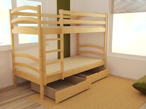 Detská poschodová posteľ z MASÍVU 180x80cm bez šuplíku - PP016