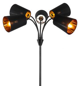 Moderná stojaca lampa čierna 5-svetlá - Carmen