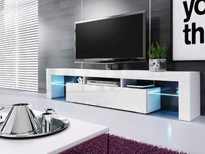 Moderná TV skrinka Vera 190 cm - Biely lesk
