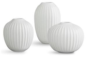 Súprava 3 miniatúrnych kameninových bielych váz Kähler Design Hammershoi Miniature