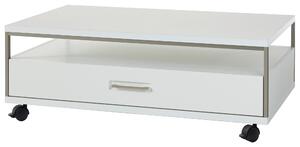 KONFERENČNÝ STOLÍK, strieborná, biela, kov, kompozitné drevo, 115/70/40 cm Livetastic - Stolíky do obývačky, Online Only
