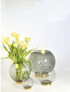 AYTM - Globe vase w. stand Ø21 Black/Gold AYTM - Lampemesteren