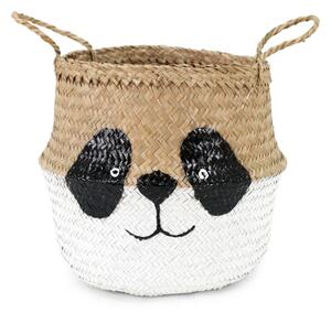 Detský kôš na hračky z morskej trávy v bielo-prírodnej farbe ø 25x24 cm Panda – Compactor
