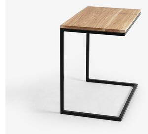 Stôl s čiernou podnožou s doskou z masívneho dubu CustomForm Lupe