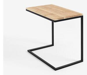 Stôl s čiernou podnožou s doskou z masívneho dubu CustomForm Lupe