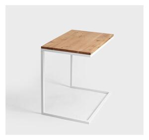 Stôl s bielou podnožou s doskou z masívneho duba CustomForm Lupe