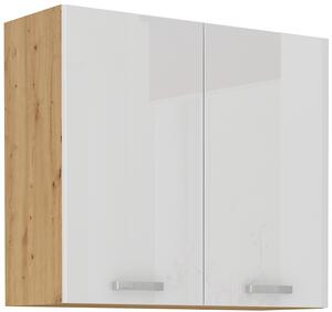 Kuchyňská skříňka závěsná 80 cm GOREN - Bílá lesklá