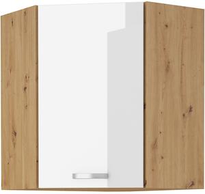 Horní kuchyňská skříňka rohová výška 72 cm 24 - MYSTIC - Bílá lesklá