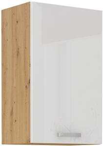 Policová kuchyňská skříňka horní šířka 45 cm 29 - PROVENCE - Bílá matná / Dub Artisan