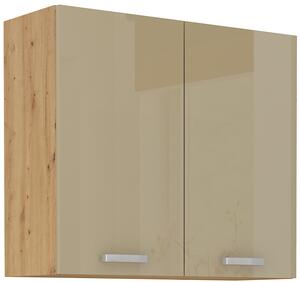 Kuchyňská skříňka závěsná 80 cm GOREN - Šedá lesklá
