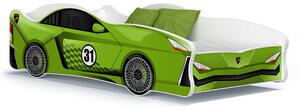 Detská posteľ auto MIKE 160x80 cm - zelená (20)