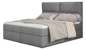 Manželská posteľ Boxspring 180 cm Amebra (sivá) (s matracmi a úl. priestorom). Vlastná spoľahlivá doprava až k Vám domov. 1025390