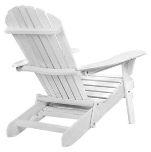 Záhradná drevená stolička s podnožkou, viac farieb, biela