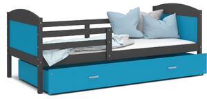Detská posteľ so zásuvkou MATTEO - 160x80 cm - modro-šedá