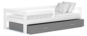 Detská posteľ so zásuvkou HUGO V - 160x80 cm - šedo-biela