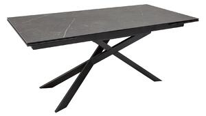 Jedálenský stôl GLOBE 180-220-260 cm - tmavošedá, čierna