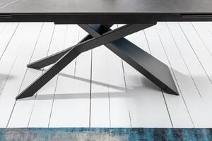 Jedálenský stôl GLOBE 180-220-260 cm - tmavošedá, čierna