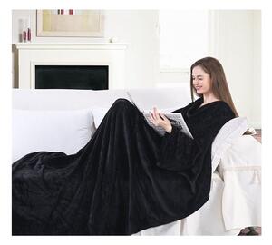 Čierna televízna deka z mikrovlákna DecoKing Lazy, 200 × 170 cm