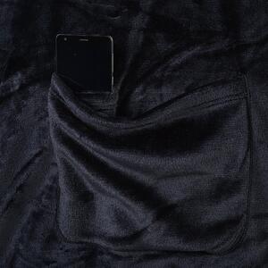 Čierna televízna deka z mikrovlákna DecoKing Lazy, 200 × 170 cm