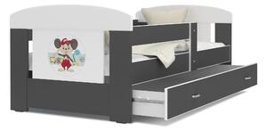 Detská posteľ so zásuvkou PHILIP - 160x80 cm - sivá / Mišák