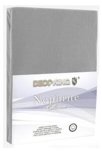 Sivá elastická plachta DecoKing Nephrite, 160/180 x 200 cm