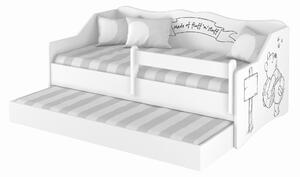 Detská posteľ s prístelkou Lully 160x80cm - Black and White