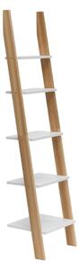 Biela rebríková polica Ragaba ASHME, šírka 45 cm