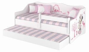 Detská posteľ s prístelkou Lully 160x80cm - MINNIE a zvieratká