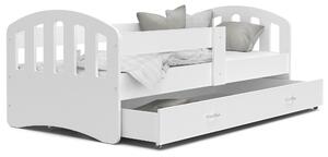 Detská posteľ so zásuvkou HAPPY - 140x80 cm - biela