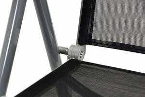 Hliníková skladacia stolička Garth - čierna
