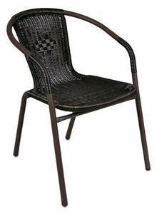 Garthen 27261 Set 4 ks polyratanová záhradná stolička - tmavo hnedá