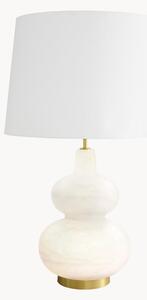 Stolová lampa z alabastru's ľanovým tienidlom Cavo