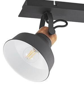 Lindby - Nefeli 2 Stropné Lampa Black/Wood - Lampemesteren