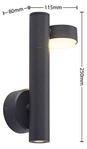 Lucande - Kynlee 2 LED Vonkajšie Nástenné Svietidlo Dark Grey - Lampemesteren