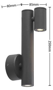 Lucande - Saige 2 LED Vonkajšie Nástenné Svietidlo Dark Grey - Lampemesteren