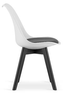 Bielo-čierna stolička BALI MARK s čiernymi nohami