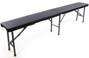 Garthen 39509 Záhradný set lavice a stôl v ratanovej optike - čierna
