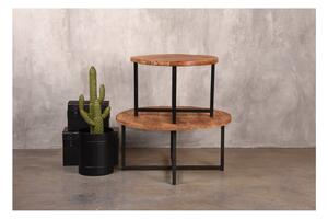 Čierny konferenčný stolík s doskou z mangového dreva LABEL51 Dex, ⌀ 80 cm