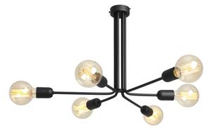 Čierne závesné svietidlo na 6 žiaroviek CustomForm Vanwerk