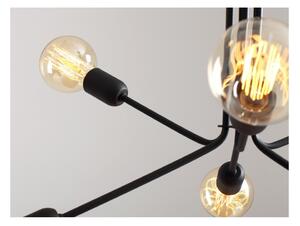 Čierne závesné svietidlo na 6 žiaroviek CustomForm Vanwerk Duo