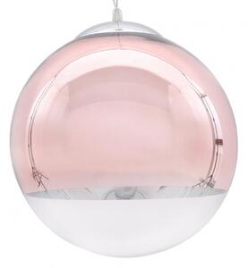 Dekoori - Závesné svietidlo IBIZA, priehľadná sklenená guľa, ružové zlato, DEKORIKO