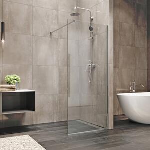 Sprchovací kút, nové, obdĺžnik, 80x90 cm, chróm ALU, sklo Číre, dvere pravé a pevný diel