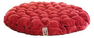 LIV Design Okrúhly sedací vankúš BLOOM s masážnymi loptičkami Zvoľte farbu: Červená tm., Rozmer: priemer 65 cm