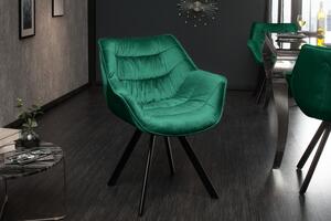 Dizajnová stolička The Dutch Comfort zamat smaragdovo zelená