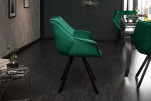 Dizajnová stolička The Dutch Comfort zamat smaragdovo zelená