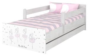 Detská posteľ MAX - 160x80 cm - RUŽOVÁ BALETKA - nórska borovica