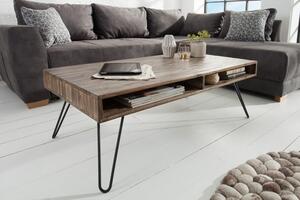 Konferenčný stolík Scorpion - 110cm sivý, agátové drevo