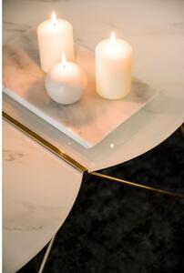 Konferenčný stolík s dekorom mramoru a podnožím v zlatej farbe RGE Ant, dĺžka 116 cm