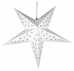 Nexos 32546 Vianočná dekorácia - hviezda s časovačom - 60 cm, 10 LED, biela